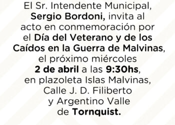 Invitación acto oficial “Día del Veterano y los Caídos en la Guerra de Malvinas”
