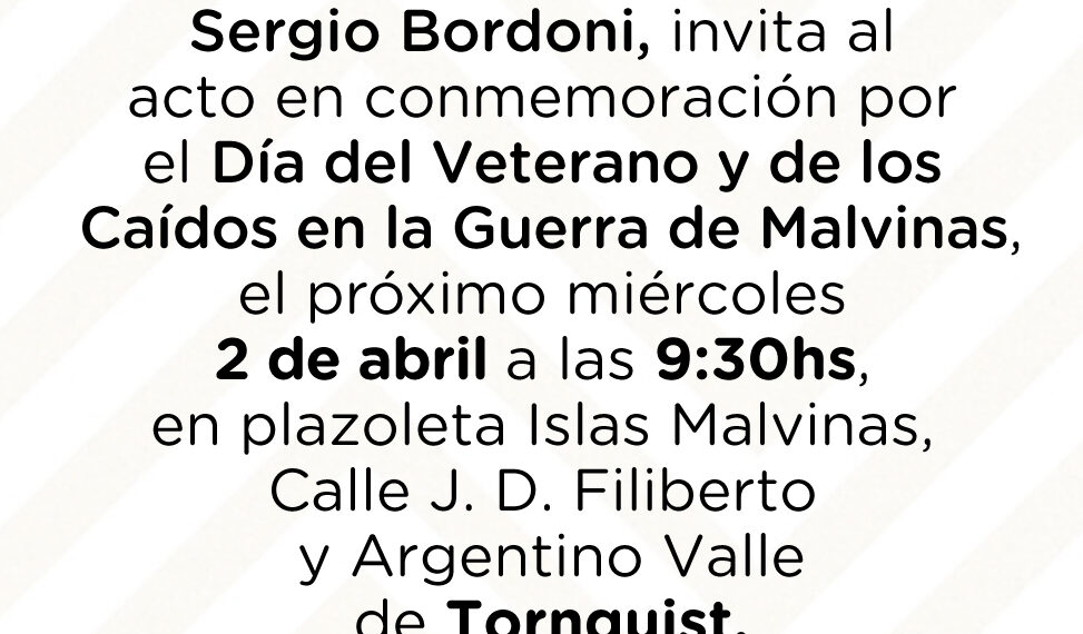 Invitación acto oficial “Día del Veterano y los Caídos en la Guerra de Malvinas”