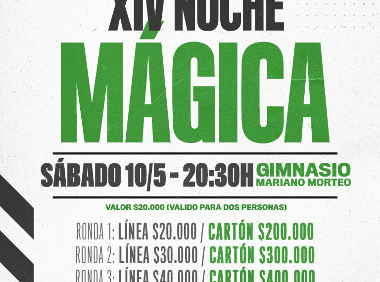 10 de mayo: XIV Noche Mágica, el gran bingo familiar del Club Unión