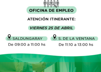 La Oficina de Empleo atenderá en Sierra de la Ventana y Saldungaray