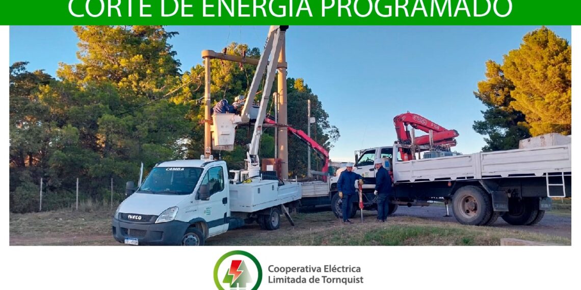 CELT Informa:  Corte de energía programado que afectará la zona de lagunas y establecimientos rurales adyacentes