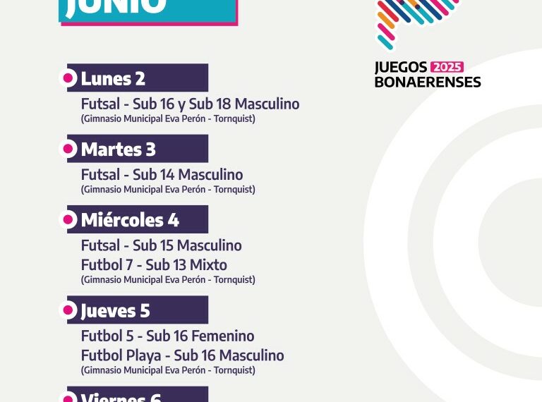 La Etapa Local de los Juegos Bonaerenses ya tiene su cronograma
