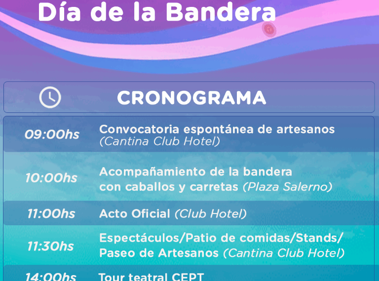 El Día de la Bandera se celebrará en el Club Hotel de la Ventana