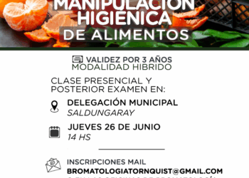Saldungaray: El jueves 26 se realiza el encuentro presencial del Taller de Manipulación de Alimentos