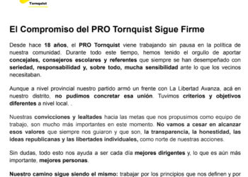 El Compromiso del PRO Tornquist Sigue Firme