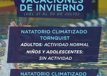 Funcionamiento de los natatorios climatizados municipales durante vacaciones de invierno