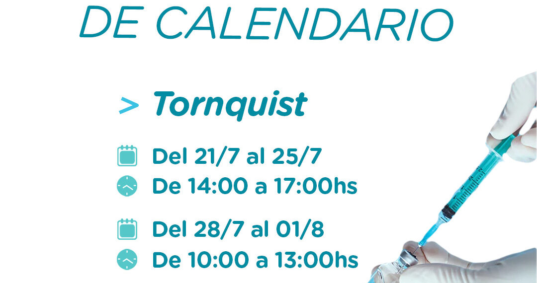 Tornquist: Horarios de vacunación de calendario durante el receso invernal
