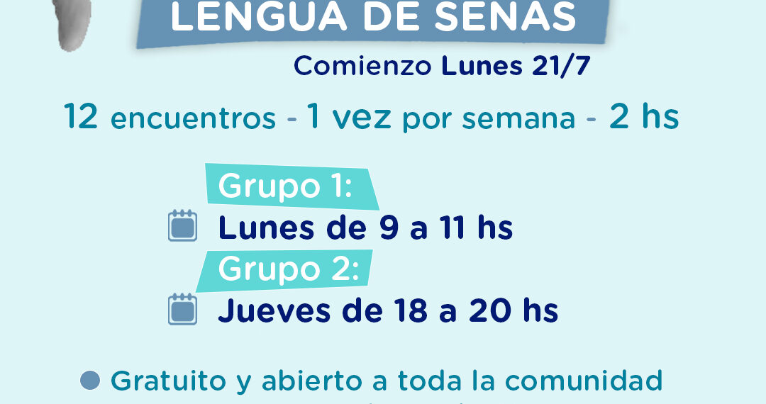 Se dictará en Tornquist un taller de Introducción a la Lengua de Señas