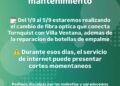 Villa Ventana: Trabajos de mantenimiento en la red de Fibra öptica