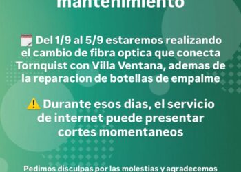 Villa Ventana: Trabajos de mantenimiento en la red de Fibra öptica
