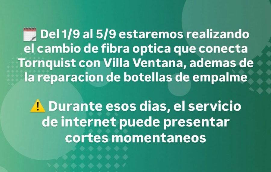 Villa Ventana: Trabajos de mantenimiento en la red de Fibra öptica