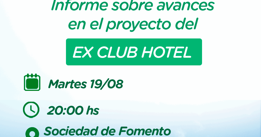 Encuentro informativo sobre los avances en el predio del Club Hotel de la Ventana