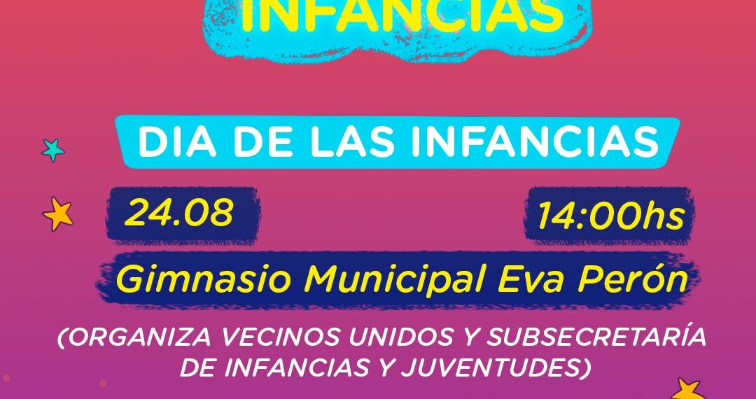 El festejo por el Día de las Infancias se trasladará al Gimnasio Eva Perón