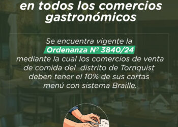 Recuerdan que los comercios gastronómicos del distrito deben tener cartas menú en sistema Braille