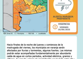 Alerta naranja por tormentas fuertes – Jueves por la noche a viernes por la madrugada