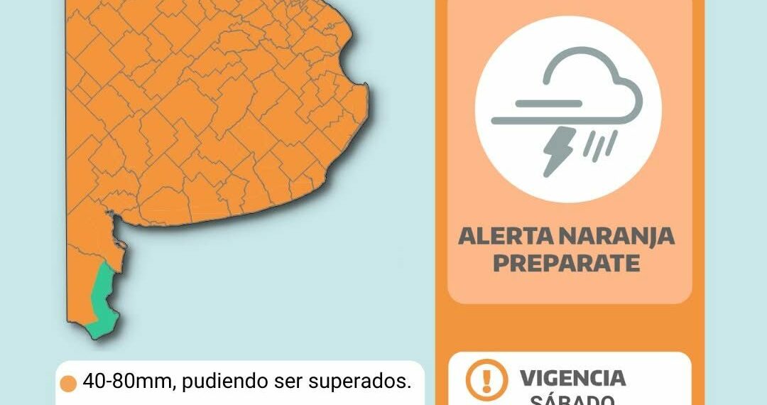 Emiten un nuevo alerta naranja para este sábado en el distrito de Tornquist