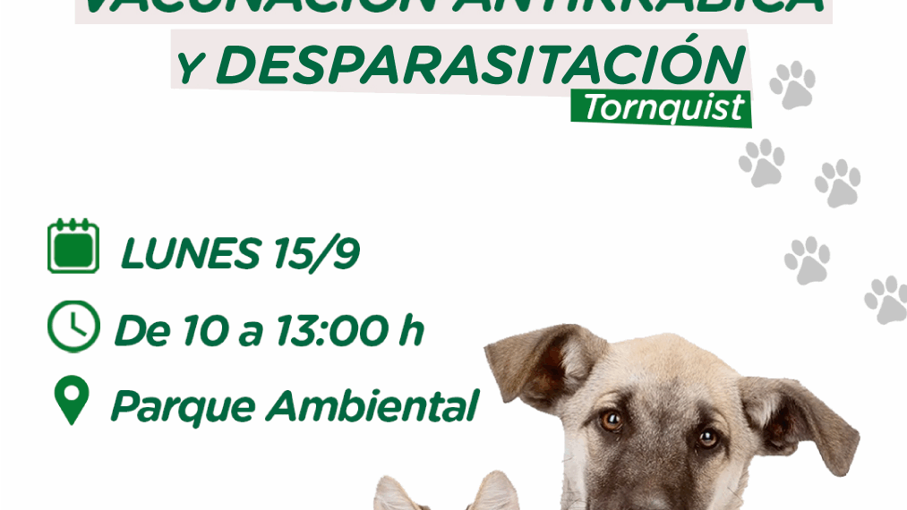 Lunes 15: nueva campaña de vacunación antirrábica en Tornquist