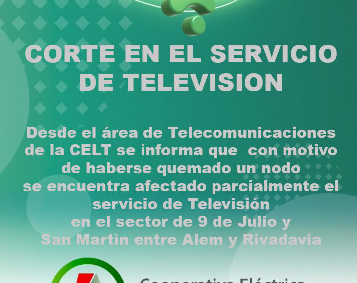 Corte en el sistema de televisión
