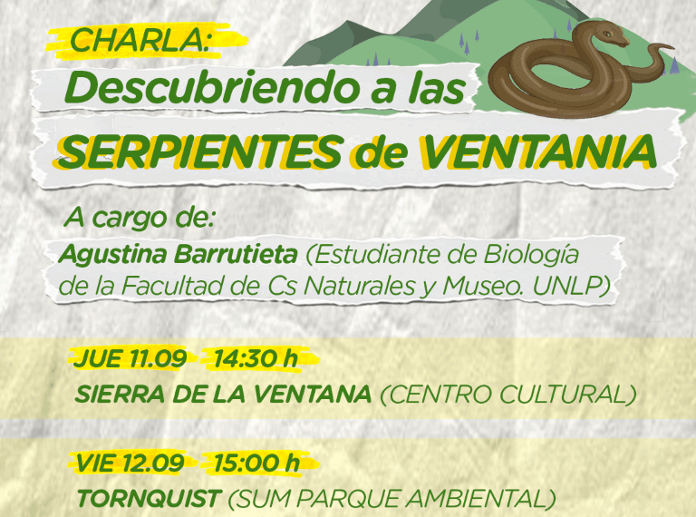 Invitan a la charla ‘Descubriendo a las serpientes de Ventania’