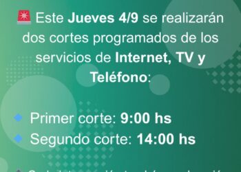 Habrá dos cortes programados de los servicios de internet, TV y teléfono. Los cortes afectarán a Villa Ventana, San Andres de la Sierra y Villa Serrana La Gruta