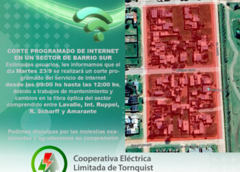Corte programado de Internet en un sector del Barrio Sur