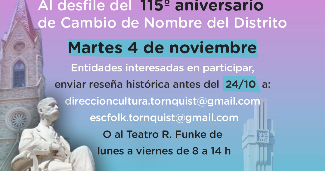 Convocatoria a instituciones para el desfile del 4 de noviembre en Tornquist