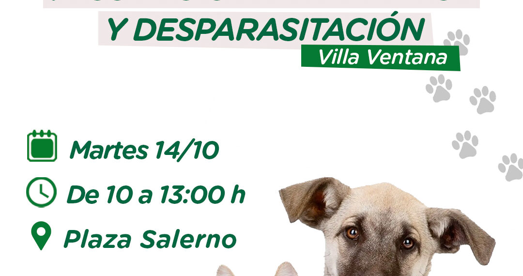 Campaña de vacunación antirrábica y desparasitación en Villa Ventana