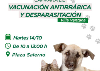 Campaña de vacunación antirrábica y desparasitación en Villa Ventana