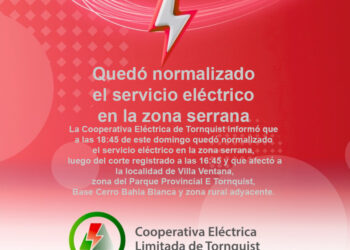 Quedó normalizado el servicio eléctrico en la zona serrana