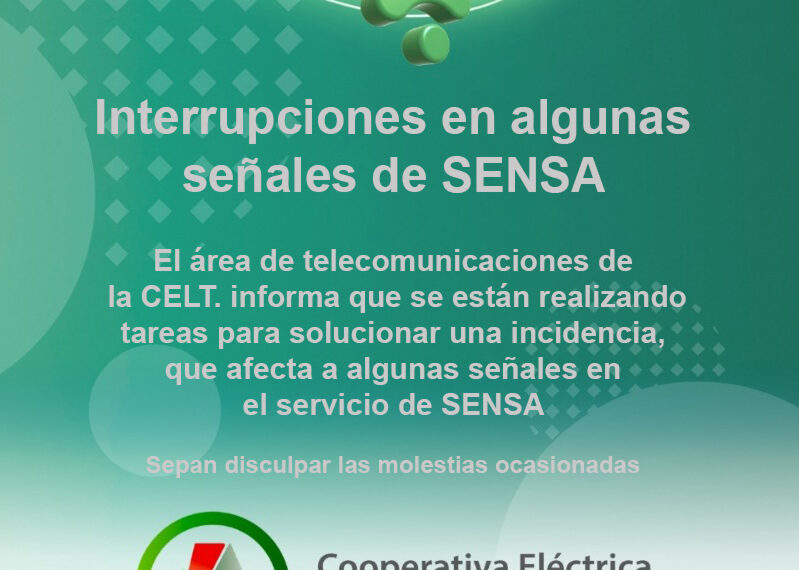 Interrupciones en algunas señales de SENSA