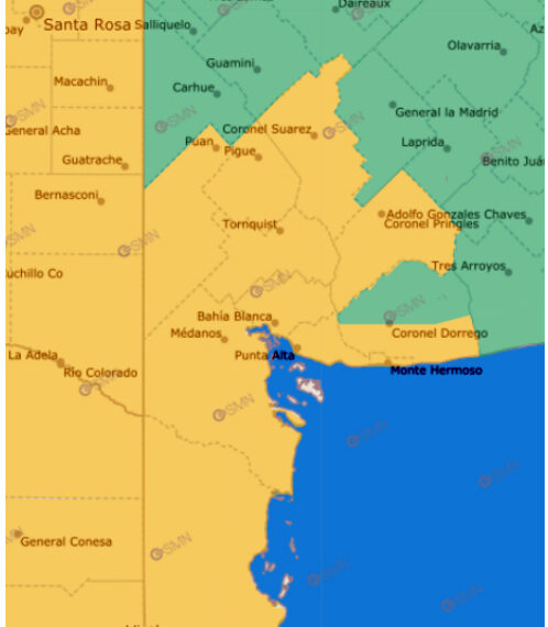 Alerta amarilla por tormentas para las primeras horas de este jueves en Bahía Blanca y la zona