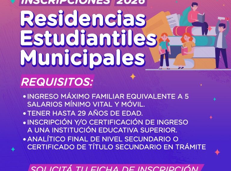 Inscripciones 2026a las residencias estudiantiles municipales