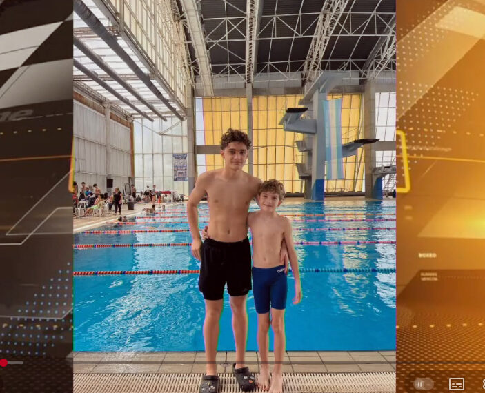 Francisco y Agustín Meriggi se destacan en natación