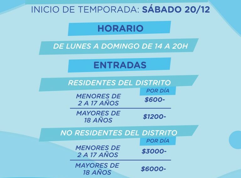 El sábado 20 iniciará la temporada en las piscinas municipales del distrito