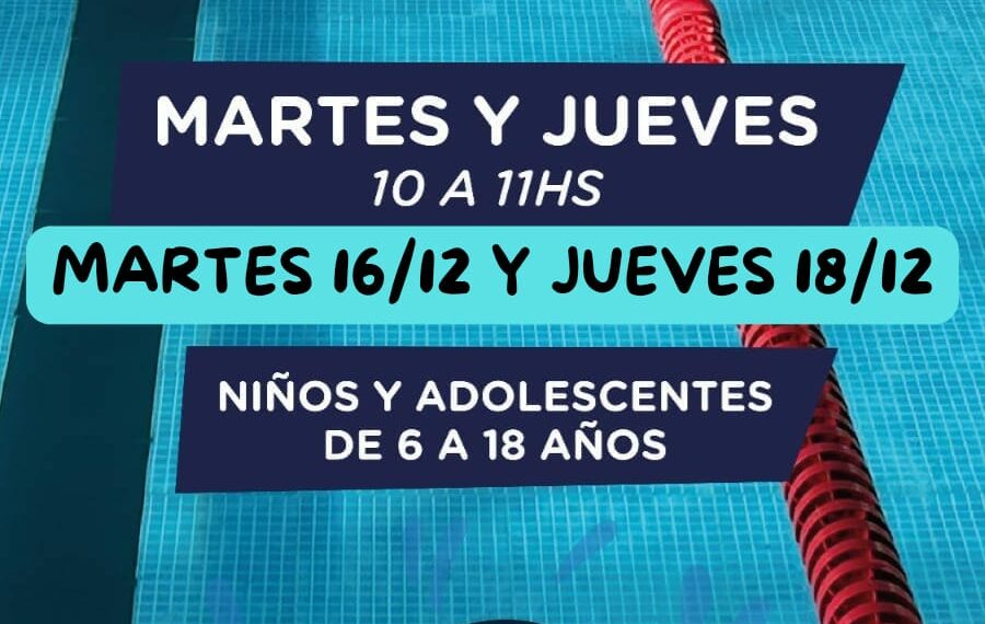 Se realiza martes y jueves la etapa de nivelación en la Escuela de Natación de Verano del CEF.Nº9.
