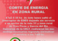 Corte de energía en zona rural
