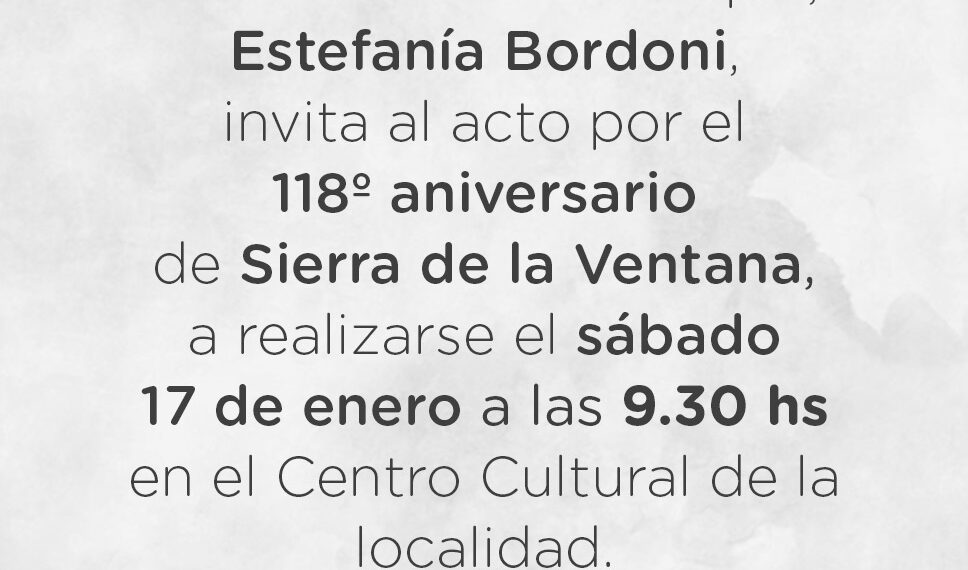 Sierra de la Ventana celebrará su 118º aniversario con diferentes actividades