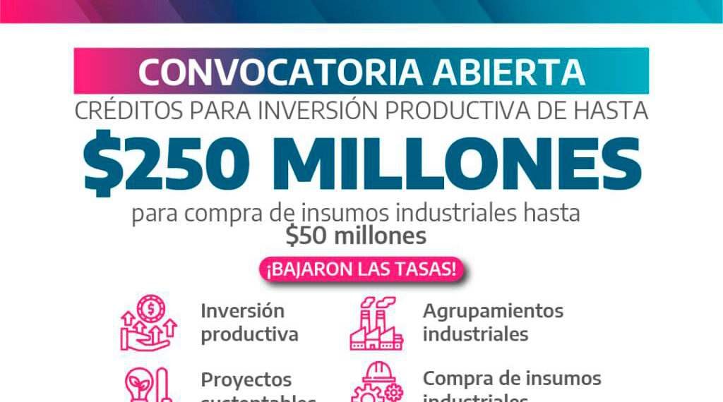 Producción: Nuevo programa de créditos con bonificación de tasas