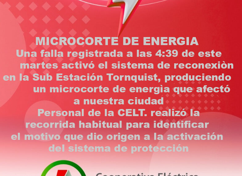 Microcorte de energía en las primeras horas del este martes