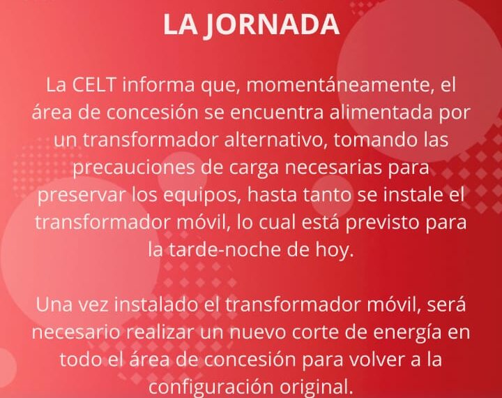 Habrá un microcorte de energia en lo que resta de la jornada