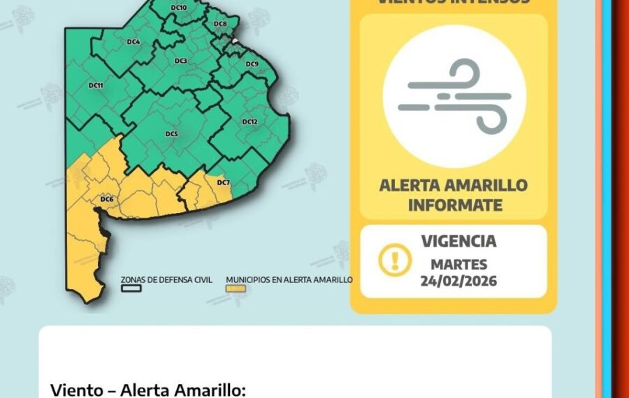 Alerta por fuertes vientos para Tornquist y la región