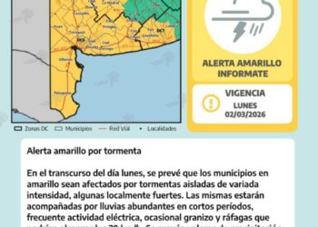Doble alerta amarillo para este lunes en Tornquist y la región