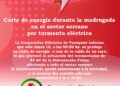 Corte de energía en el sector serrano por tormenta eléctrica