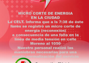 Microcorte de energía en la ciudad de Tornquist
