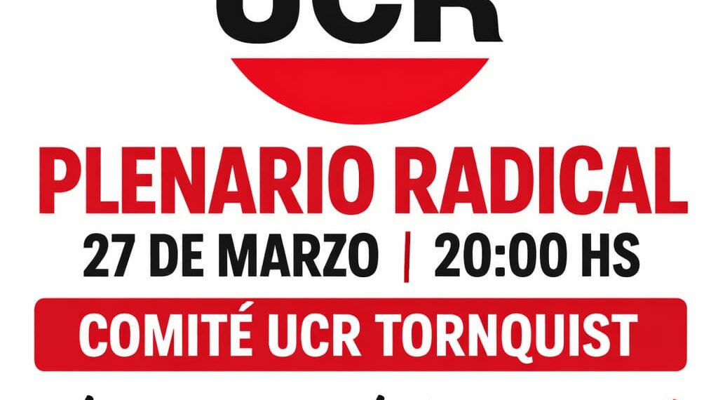 La UCR de Tornquist convoca a un plenario partidario para finales de marzo