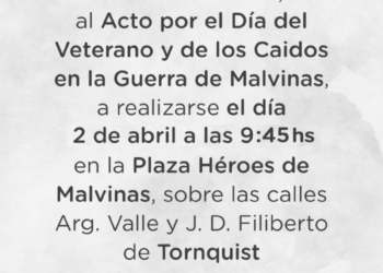 Invitación al acto por el Día de los Veteranos y Caídos en la Guerra de Malvinas