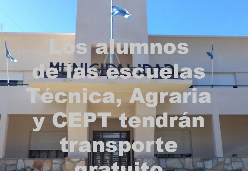 Los alumnos de las escuelas Técnica, Agraria y CEPT tendrán transporte gratuito