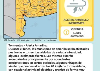Alerta amarilla por tormentas para Tornquist y zona