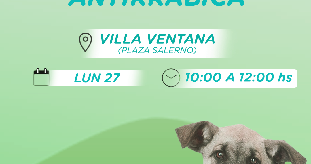 Lunes 27: vacunación antirrábica en Villa ventana