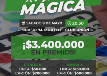 9 de mayo: XV Noche Mágica, el gran bingo familiar del Club Unión